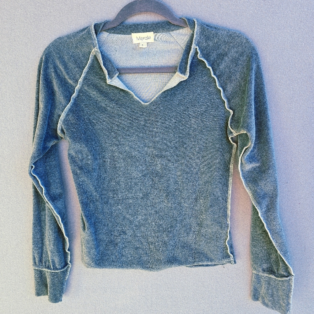 Meraki Soft Gray Pullover Top Women's Small